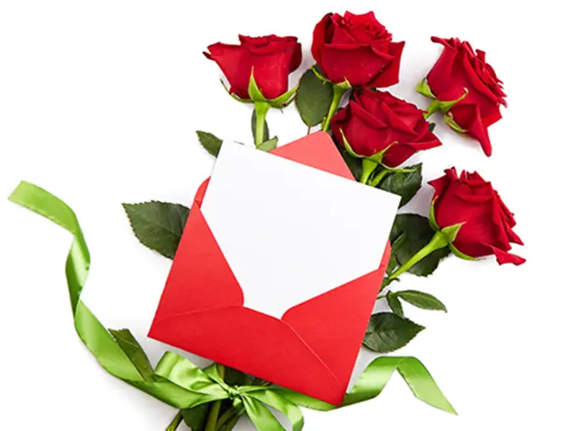 赤バラとメッセージカード
