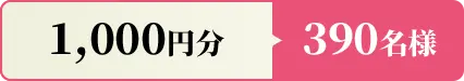 1000円分 390名様