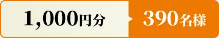 1000円分 390名様