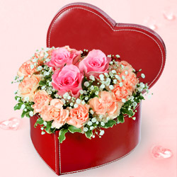 ピンクバラのアレンジメント 予算で選ぶ 4000円から 花や花束の宅配 フラワーギフト通販なら花キューピット