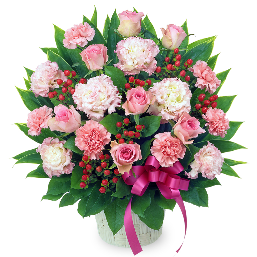【10月の誕生花（バラ）】ピンクバラの豪華なアレンジメント