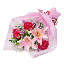 【6月の誕生花（ユリ）】ピンクユリの花束