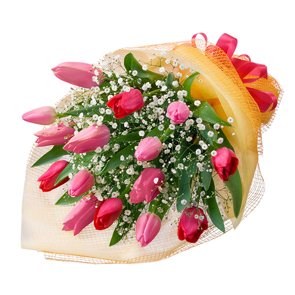 【退職祝い】2色チューリップの花束