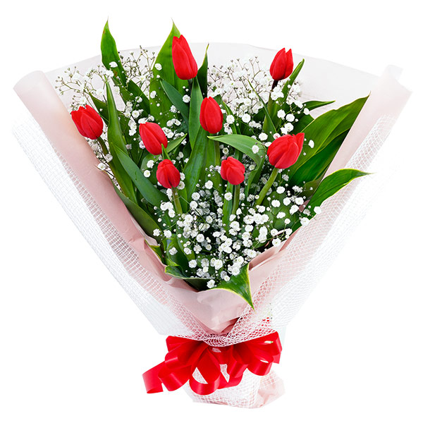 【2月の誕生花（チューリップ）】赤チューリップの花束