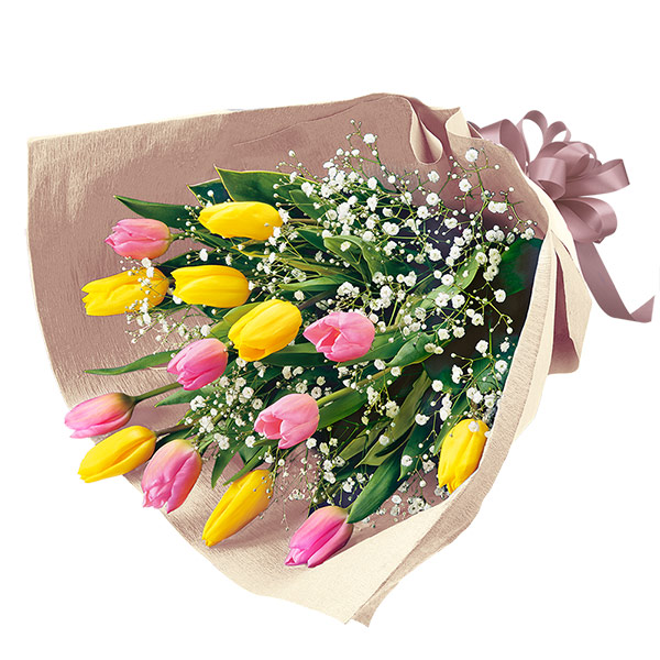 【誕生花 2月（チューリップ）(法人）】2色チューリップの花束
