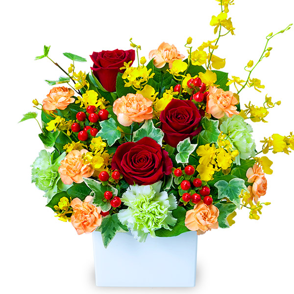 【誕生日フラワーギフト】赤バラの華やかアレンジメント
