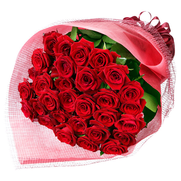 【お祝い(法人）】30本の赤バラの花束