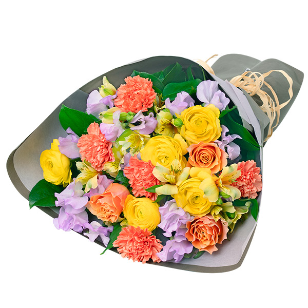 【成人の日】バラとスイートピーの華やかな花束