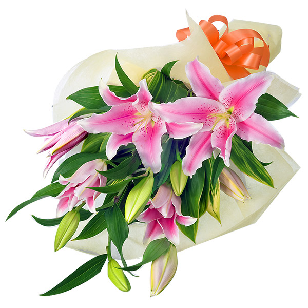 【退職祝い】ピンクユリの花束