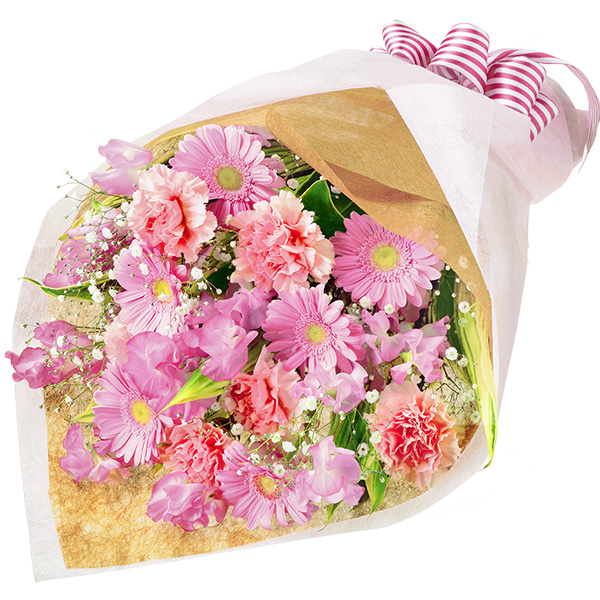 【1月の誕生花（スイートピー）】ピンクガーベラとスイートピーの花束