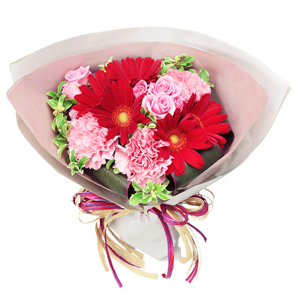 【予算で選ぶ　4000円から(法人）】赤ガーベラのキュートな花束