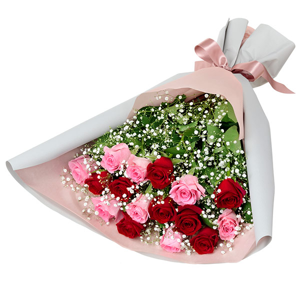 【バラ特集】赤バラとピンクバラの花束