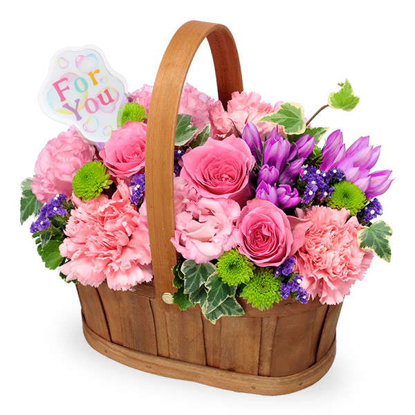 【9月の誕生花（リンドウ）】リンドウのハーモニーバスケット（ピンク）