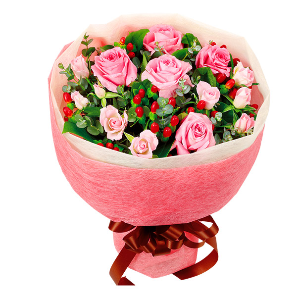 【予算で選ぶ　5000円から(法人）】ピンクバラの花束