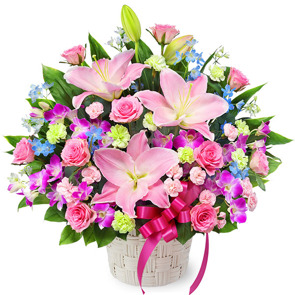 【お祝い】ピンクの華やかアレンジメント