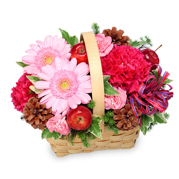 【結婚祝(法人）】冬のウッドバスケットアレンジメント