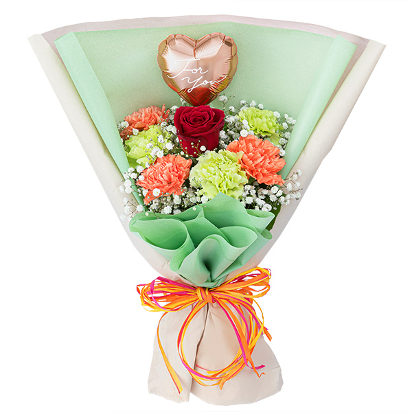 【父の日ギフト ランキング】赤バラのハートバルーンブーケ