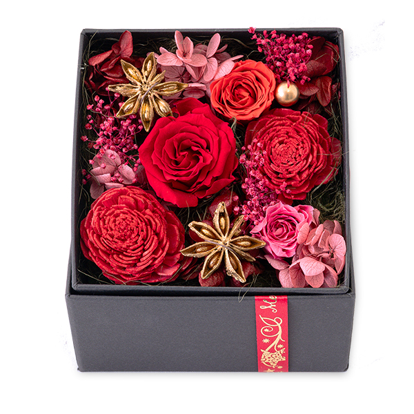 【プリザーブドフラワー】クリスマスのプリザーブドフラワーボックス