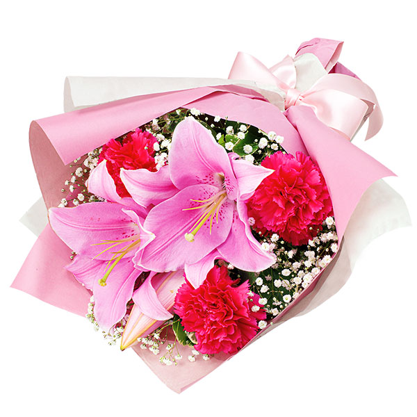 【母の日】ピンクユリのブーケ og512087 ｜花キューピットの母の日プレゼント特集2023