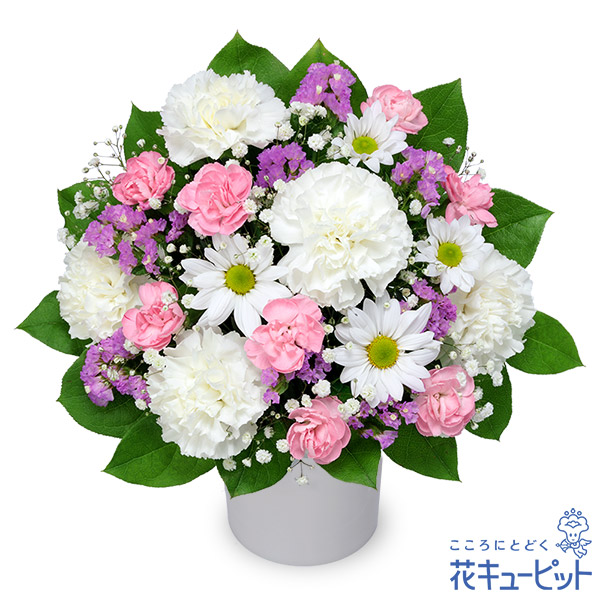 【ペット用フラワーギフト・お供え】お供えのアレンジメント優しい色合いの花がご遺族の心に寄り添います
