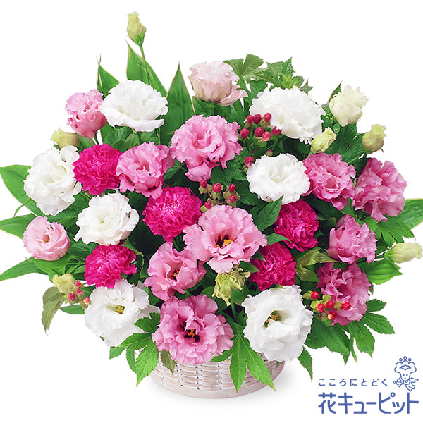 【誕生日フラワーギフト】2色トルコキキョウのアレンジメントフリルのような花びらが美しいトルコキキョウのアレンジメント