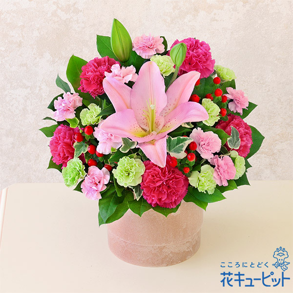 【母の日ギフト】お花いっぱいアレンジメントあたたかみを感じられるピンクの花で感謝を伝える