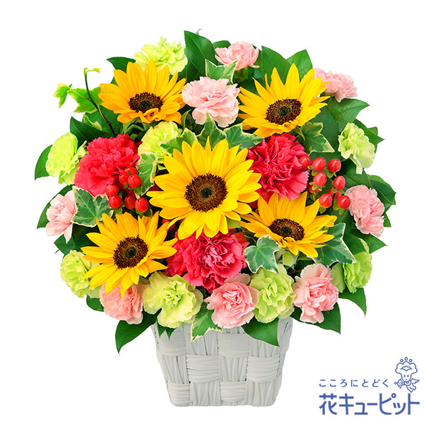【7月の誕生花（ひまわり）】ひまわりの鮮やかアレンジメント夏らしさ満開のひまわりを贈りましょう