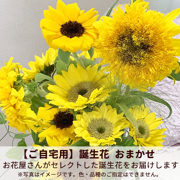 ご自宅用 誕生花 おまかせ ひまわり ご自宅用 誕生花 おまかせ 花や花束の宅配 フラワーギフト通販なら花キューピット