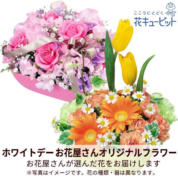 【ホワイトデー 花屋さんおすすめギフト】【花屋オリジナル】ホワイトデーのアレンジメントホワイトデーに最適な花をお届け