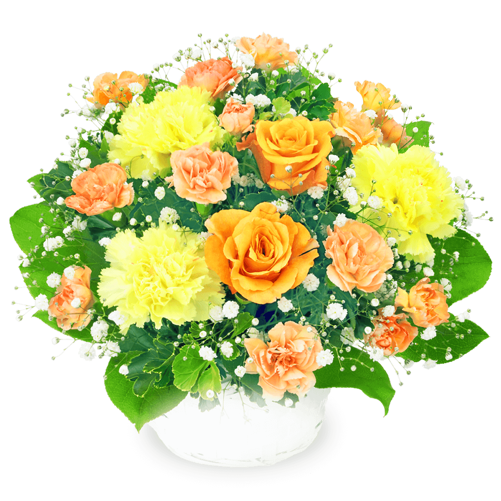 【10月の誕生花（オレンジバラ）】オレンジバラのアレンジメント