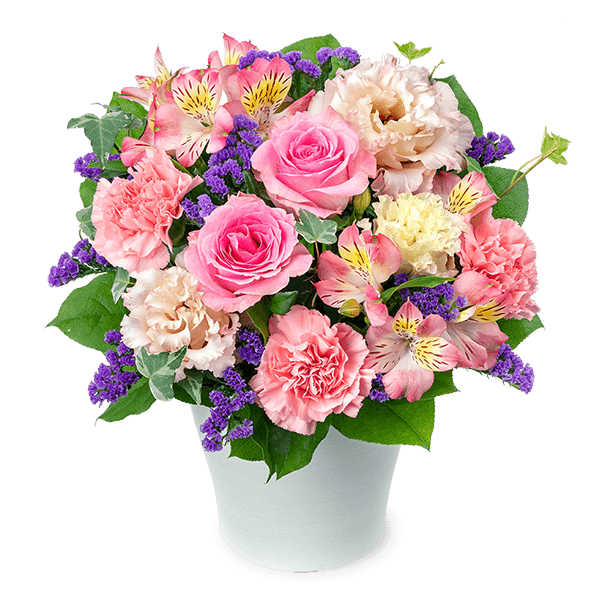 【4月の誕生花（アルストロメリア）】ピンクアルストロメリアのキュートなアレンジメント