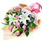 【恋人に贈る誕生日フラワーギフト】ユリとピンクバラの花束