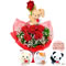 【予算で選ぶ　4000円から(法人）】赤バラのマスコット付き花束