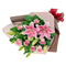 【お中元・暑中見舞い】ユリとピンクバラの豪華な花束