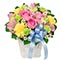 【お誕生日祝い(法人）】アルストロメリアの春色アレンジメント