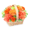 【ご出産祝い(法人）】オレンジバラのウッドバスケット