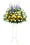 【スタンド花・花輪（葬儀・葬式の供花）(法人）】お供え用スタンド１段（色もの）