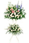 【スタンド花・花輪（葬儀・葬式の供花）(法人）】お供え用スタンド２段（色もの）