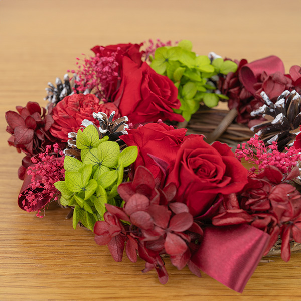 クリスマスのプリザーブドフラワーリース - プリザーブドフラワー