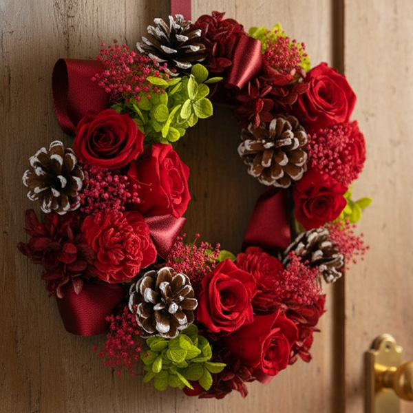 クリスマスのプリザーブドフラワーリース - プリザーブドフラワー