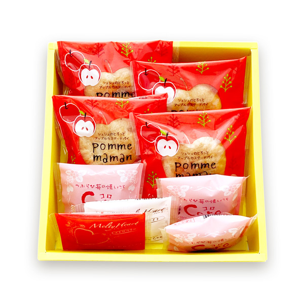 【母の日セットギフト】カーネーションの花束（レッド）と【シュシュ】焼き菓子アソート 4種9個入可愛らしい焼き菓子を詰め合わせたアソート