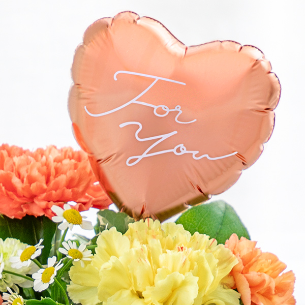 【母の日ギフト】ハートバルーンアレンジメント頑張っているお母さんにエールを贈るフラワーギフト