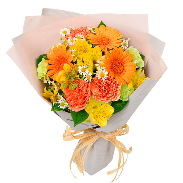 【春のセットギフト】オレンジガーベラの花束と【シーキューブ】サクッチ・ホロッチ 12個入ほろほろ食感のクッキーにチョコレートをサンド