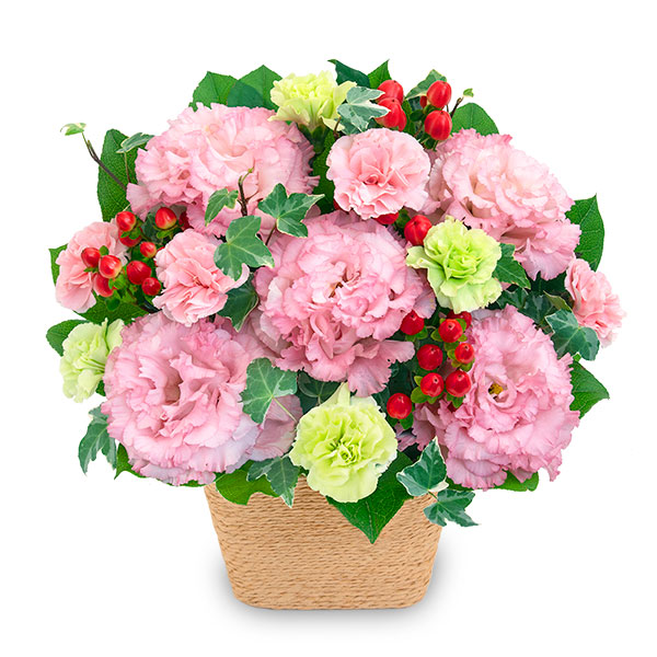 【お祝いセットギフト】トルコキキョウのナチュラルなアレンジメントとグルメカタログ 10000円コース全国47都道府県のグルメから選べます