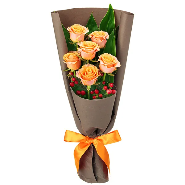 【いい夫婦の日特集】オレンジバラ6本の花束 512265 ｜花キューピットのいい夫婦の日 花のギフト・プレゼント特集2023