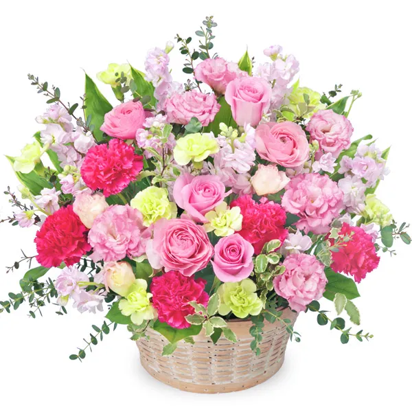 【バレンタイン特集】バラと春の花のピンクアレンジメント 512309 ｜花キューピットのバレンタイン 花のギフト・プレゼント特集2024