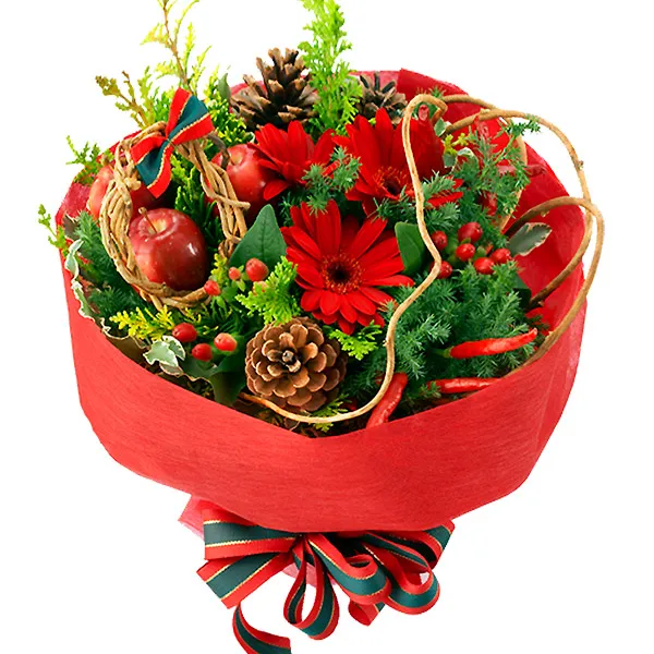 【クリスマス特集】赤のブーケ 512447 ｜花キューピットのクリスマス 花のギフト・プレゼント特集2024