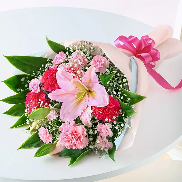 【母の日特集】ピンクユリの花束 521351 ｜花キューピットの母の日 花のギフト・プレゼント特集2024