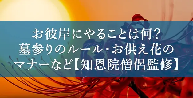 お彼岸にやることは何？墓参りのルール・お供え花のマナーなど【知恩院僧侶監修】